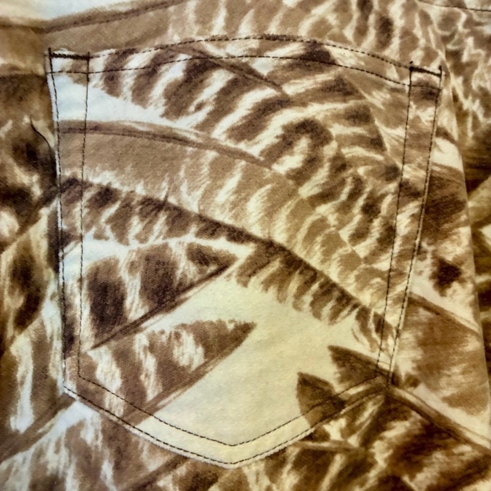 Ralph Lauren Petite Palm Leaf Pants 8P | Stretch Straight Leg Neutral Spring - Picture 6 of 7